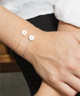 Stainless Steel Gold Plated A - Z Initial Disc Adjustable Bracelet or Anklet Bracelet